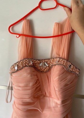 Somon rengi abiye - Görsel 2