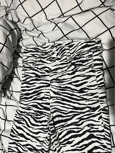 xs Beden siyah Renk zebra desenli pantolon