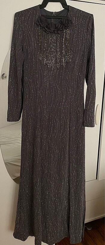 Simli taşlı tesettür abiye - Görsel 2