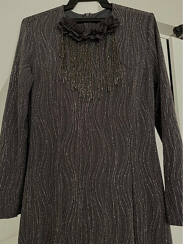 Simli taşlı tesettür abiye - Görsel 3