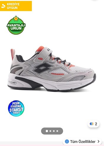 Gri Erkek Çocuk Spor Ayakkabısı Lotto - Görsel 3