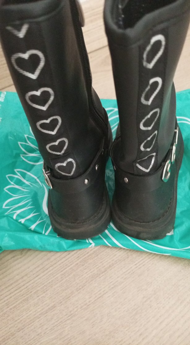 Tokalı Siyah Kız Çocuk Botu - Görsel 2