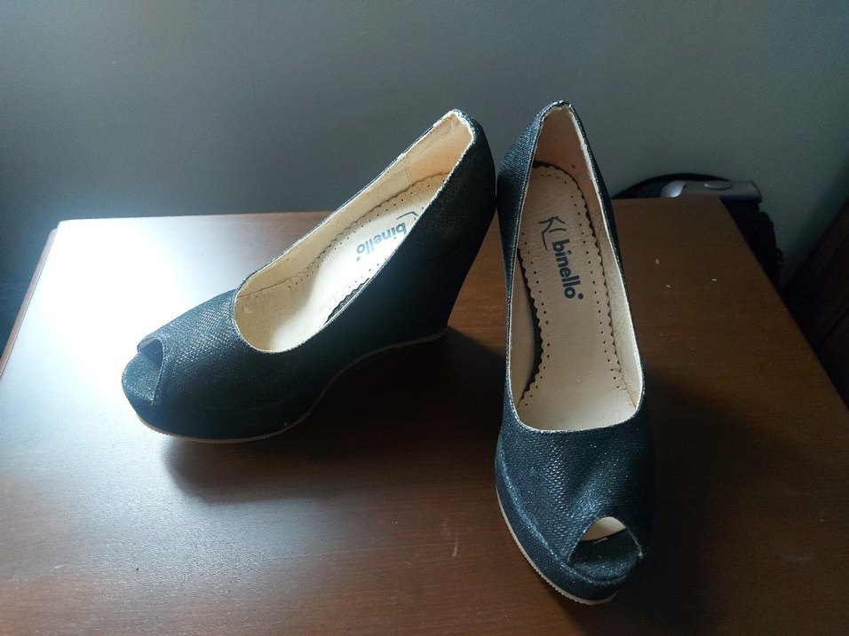 Kadın Siyah Simli Dolgu Topuklu Abiye Ayakkabı - Görsel 2