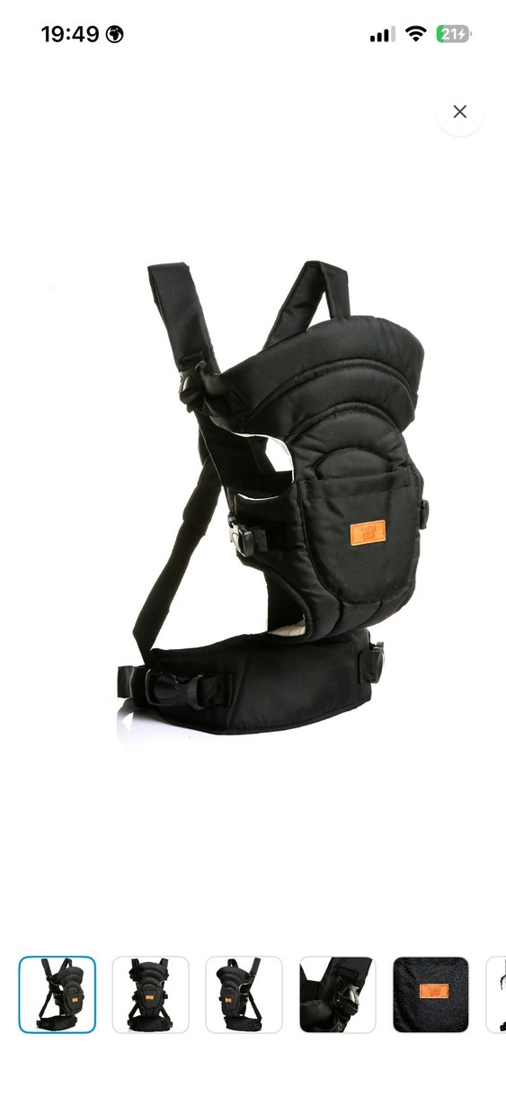 Siyah Bebek Taşıyıcı Kanguru - Görsel 2