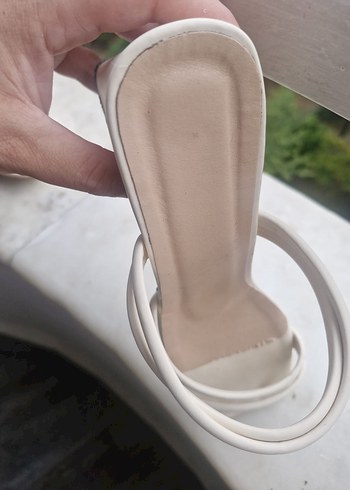 38 Beden beyaz Renk Beyaz Minimalist Topuklu Kadın Sandalet