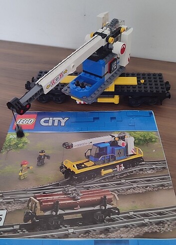 Lego tren vinç vagonu 
