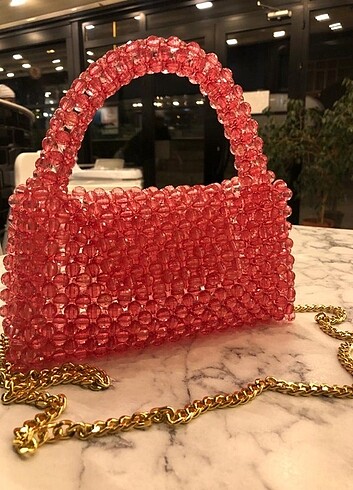 Pembe Kristal Çanta 