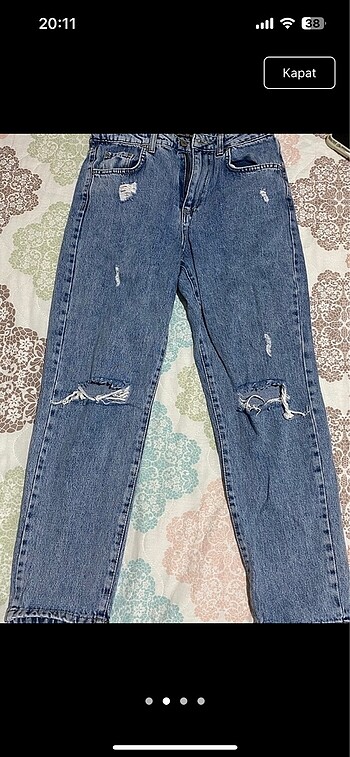 Mavi Jeans mavi yırtık momjean