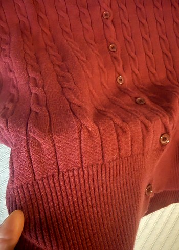 Bordo Polo Ralph Lauren Örgü Kadın Hırka - Görsel 3