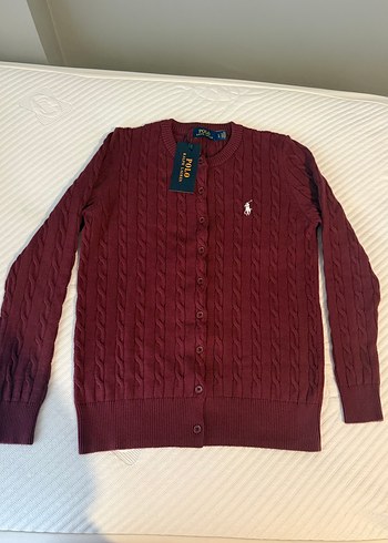 Bordo Polo Ralph Lauren Örgü Kadın Hırka - Görsel 2