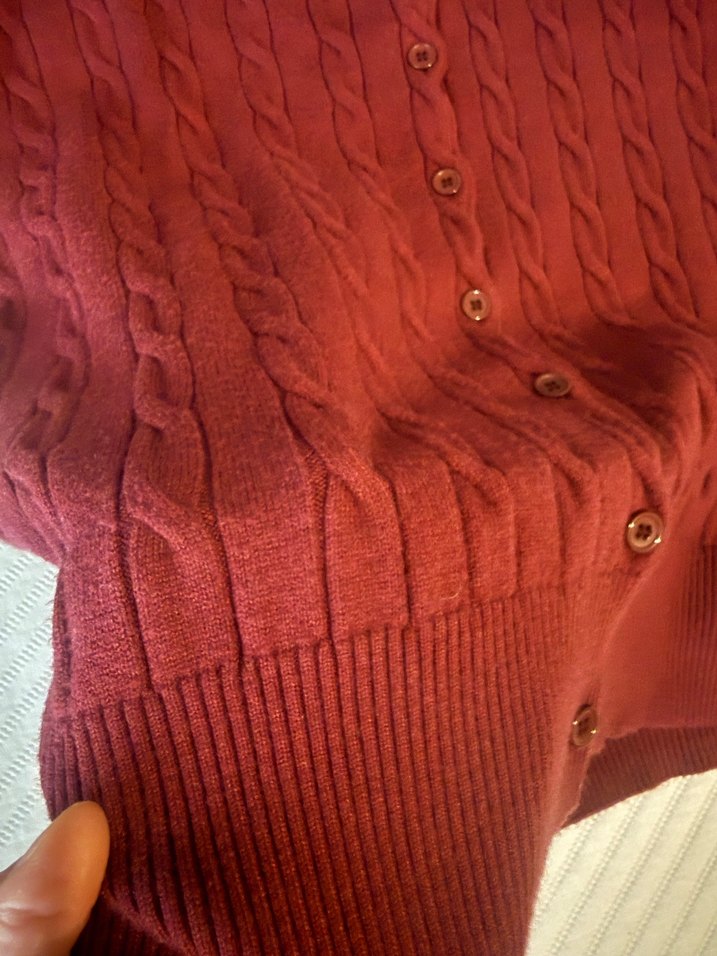 Bordo Polo Ralph Lauren Örgü Kadın Hırka - Görsel 3