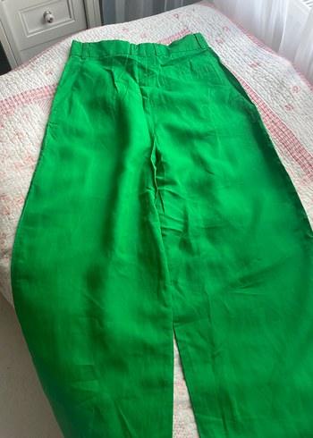 Cos Kadın keten Yeşil Pilili Pantolon - Görsel 3