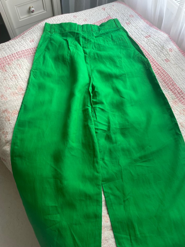 Cos Kadın keten Yeşil Pilili Pantolon - Görsel 3