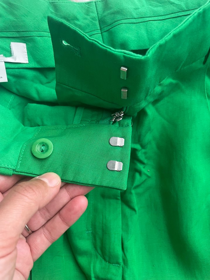 Cos Kadın keten Yeşil Pilili Pantolon - Görsel 4