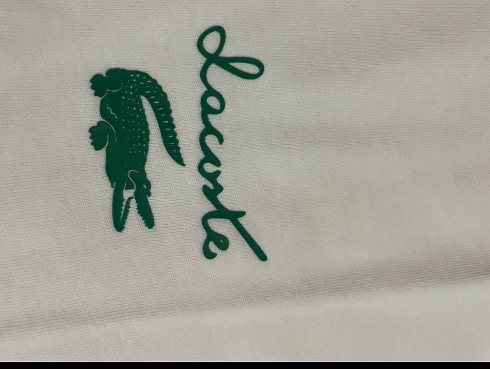 Lacoste kadın  Beyaz Baskılı Tişört - Görsel 5