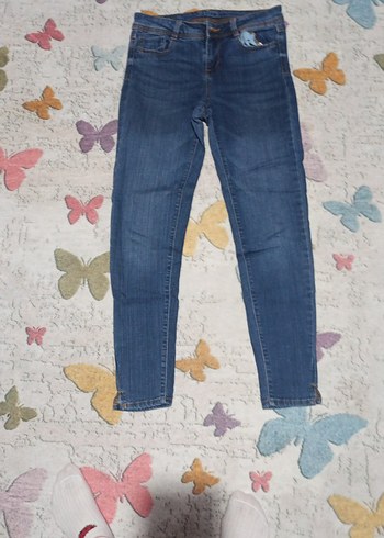 Diğer Mavi Bağlama Desenli Regular Fit Denim Pantolon