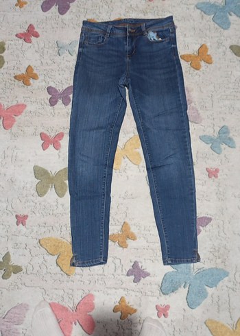 Mavi Bağlama Desenli Regular Fit Denim Pantolon
