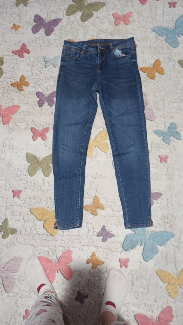 Mavi Bağlama Desenli Regular Fit Denim Pantolon - Görsel 2