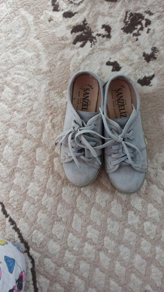 Gri Süet Kadın Spor Ayakkabı - Görsel 2