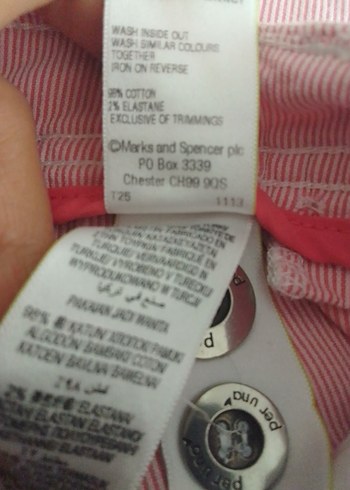 Pembe pamuklu Bermuda Şort - Görsel 7