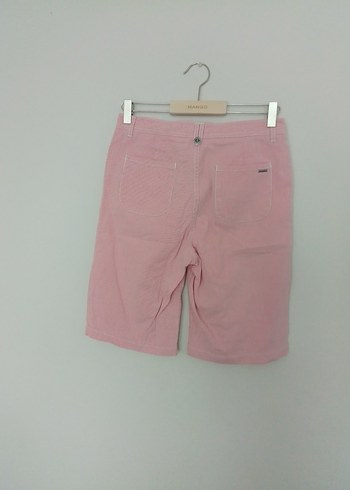 Pembe pamuklu Bermuda Şort - Görsel 5