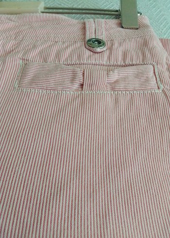 Pembe pamuklu Bermuda Şort - Görsel 6