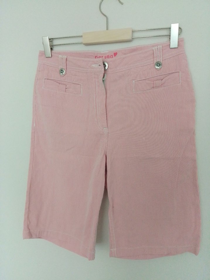 Pembe pamuklu Bermuda Şort - Görsel 3