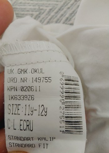 kız çocuk Beyaz Uzun Kollu Keten Gömlek - Görsel 6