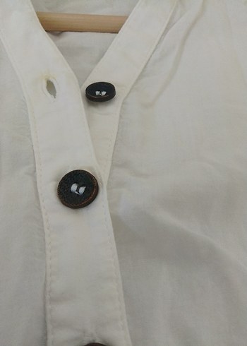 kız çocuk Beyaz Uzun Kollu Keten Gömlek - Görsel 8