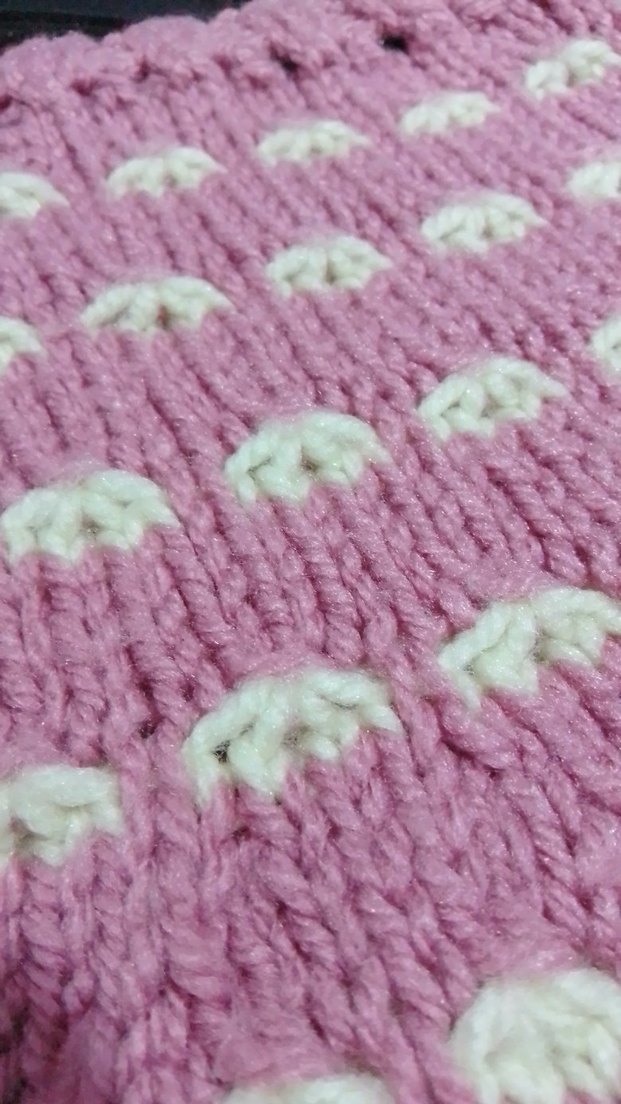 Pembe Örgü Kız çocuğu Panço, kazak - Görsel 4