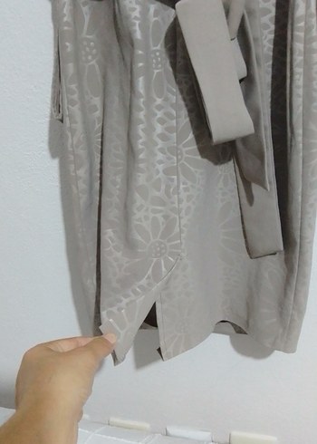 Bej Kemerli Midi Elbise ofis ve davetlere uygun - Görsel 12