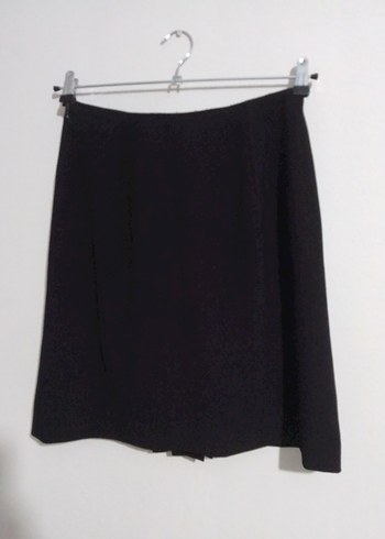 Siyah Pileli kumaş kısa etek - Görsel 7