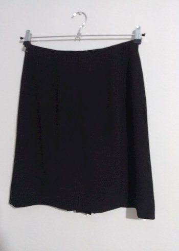 Siyah Pileli kumaş kısa etek - Görsel 6