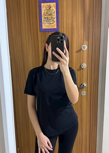 Siyah Kadın Denim Tişört - Görsel 2