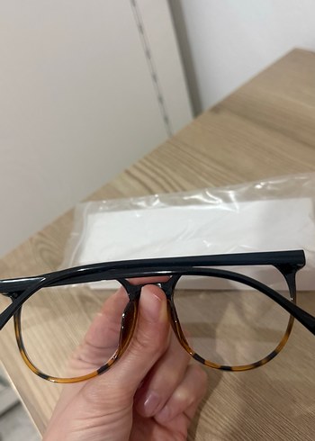 Kadın Kahverengi Transparan Minimalist Gözlük - Görsel 6