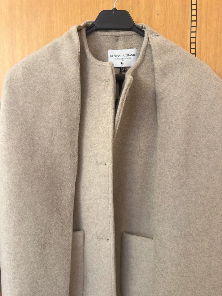 Sümeyye Kaçmaz Şal Yaka Kaşmir Kaban - Görsel 3