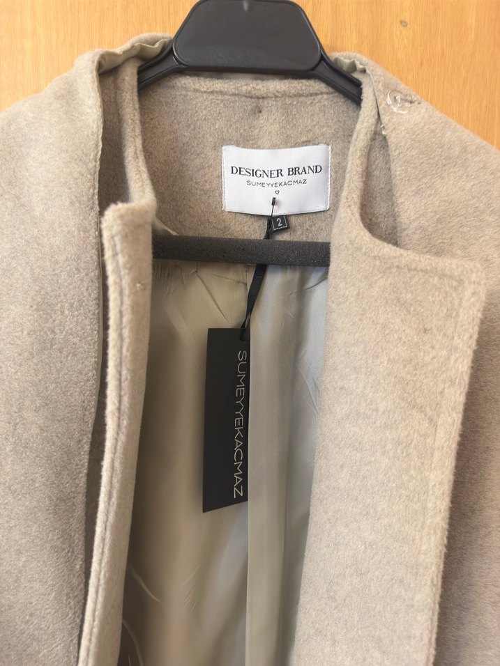 Sümeyye Kaçmaz Şal Yaka Kaşmir Kaban - Görsel 4