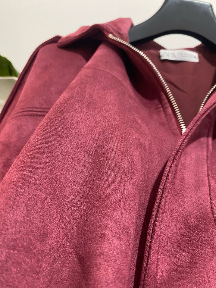 Zara Süet Bomber Ceket - Görsel 4