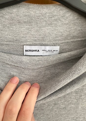 xs Beden Gri Yüksek Yakalı Triko Kadın Kazak