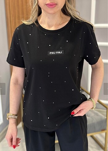 Miu Miu Taşlı Tişört