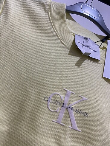 m Beden sarı Renk Calvin Klein Fitilli Crop