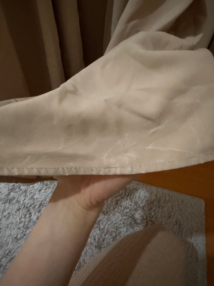 Bej Uzun Kollu Piliseli Uzun Elbise - Görsel 3