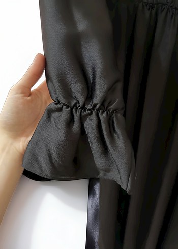 Siyah Uzun Kollu Salaş Kadın Elbise - Görsel 2