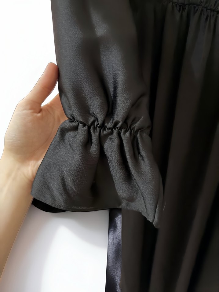 Siyah Uzun Kollu Salaş Kadın Elbise - Görsel 2