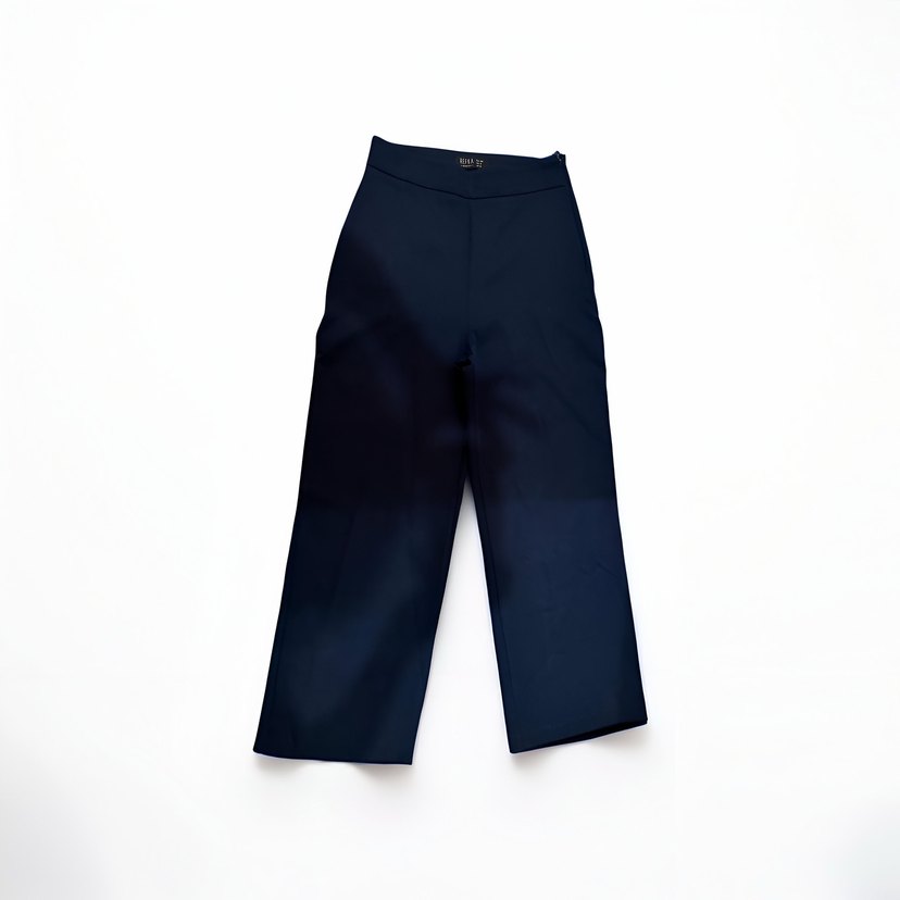 Lacivert Kadın Midi Boy Düğmeli Blazer Ceket ve Pantolon - Görsel 2