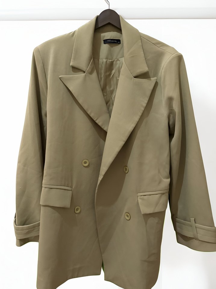 Haki Kemerli Kadın Ceket - Görsel 2