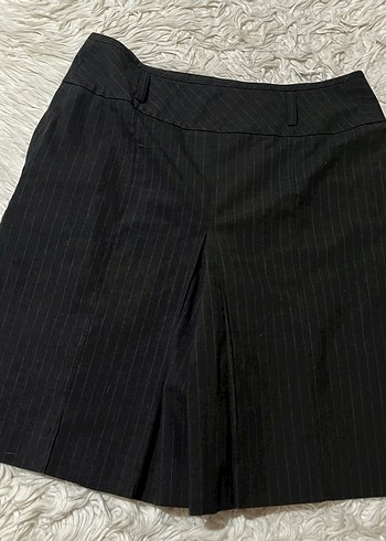 Gri Çizgili Kadın Bermuda Şort Etek - Görsel 4