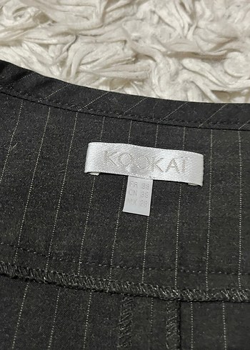 Gri Çizgili Kadın Bermuda Şort Etek - Görsel 3