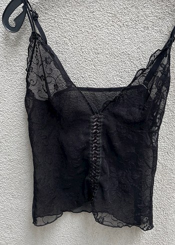 Dantel İşlemeli Siyah Gotik Üst - Görsel 5