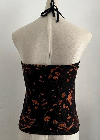 Siyah Batik Desenli Straplez Kadın Atlet - Görsel 3